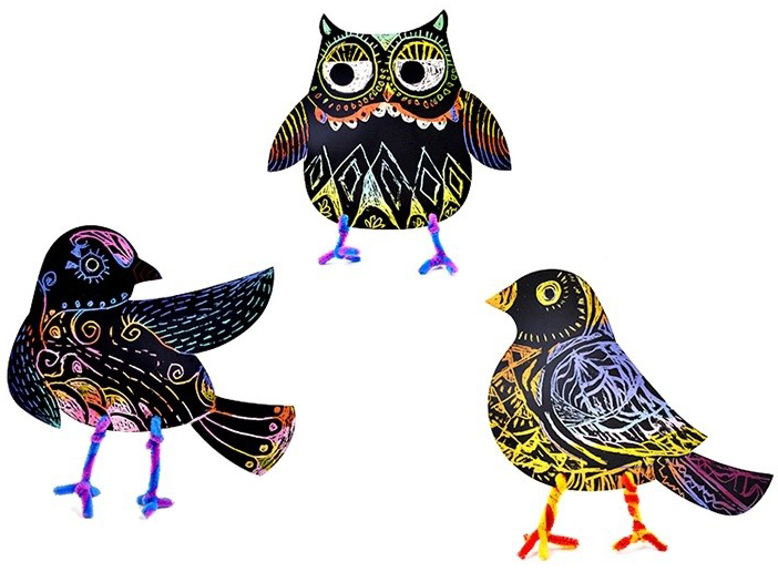 Набор для гравировки "Волшебные птички", 4 птички, декор