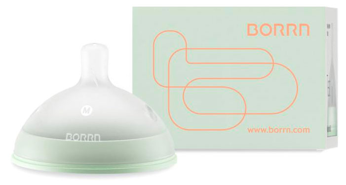 Силиконовая сменная соска для бутылочки для кормления BORRN с переменным потоком, зеленая 6 месяцев+