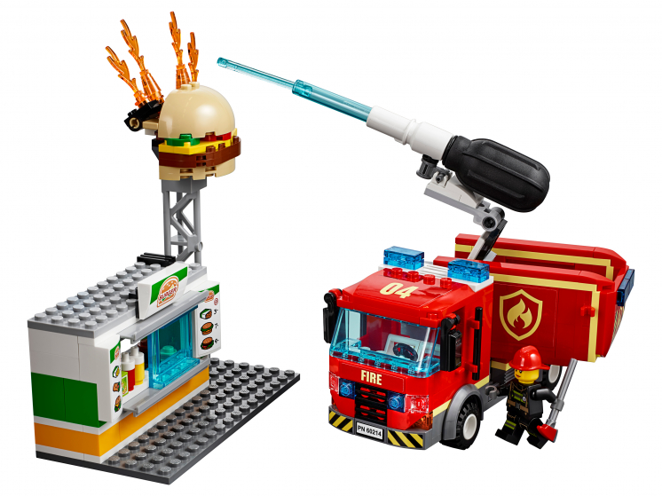 Конструктор Lego City Пожарные: Пожар в бургер-кафе 60214