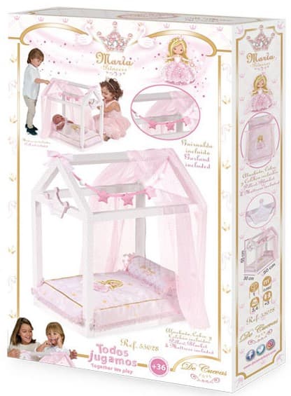 Кроватка для куклы с аксессуарами DeCuevas Toys серии Мария 55 см
