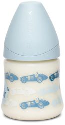 Бутылочка с силиконовой анотосмческой соской Suavinex Toy 150 мл 0+ голубой