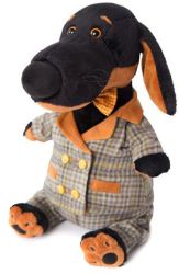 Мягкая игрушка Budi Basa Пёс Ваксон в сером костюме в клетку 25 см