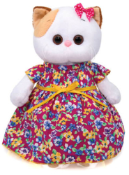 Мягкая игрушка Budi Basa Кошка Ли-Ли в платье с цветочным принтом 24 см