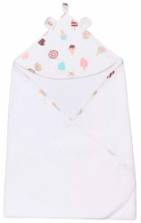 Полотенце детское с уголком AmaroBaby Cute Love Эскимо белый 90х90 см