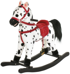 Качалка-Лошадка Pituso белый с черными пятнами