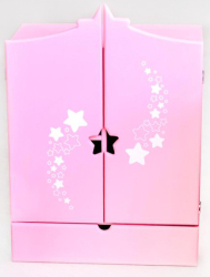 Шкаф ПК Лидер  "Diamond star" с дизайнерским звёздным принтом розовый