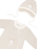 Комплект Зайка Наследникъ 2 предмета, р. 56-62, комбинезон, шапка, цвет экрю, бежевый