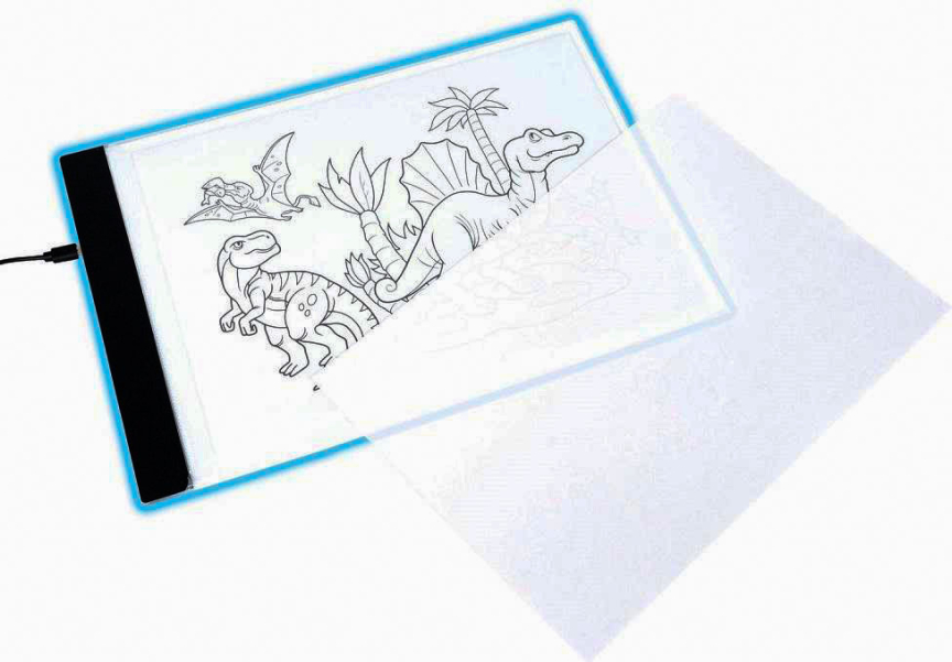 Световой планшет Bondibon для рисования и копирования А4, 6 трафаретов, кабель USB, BOX